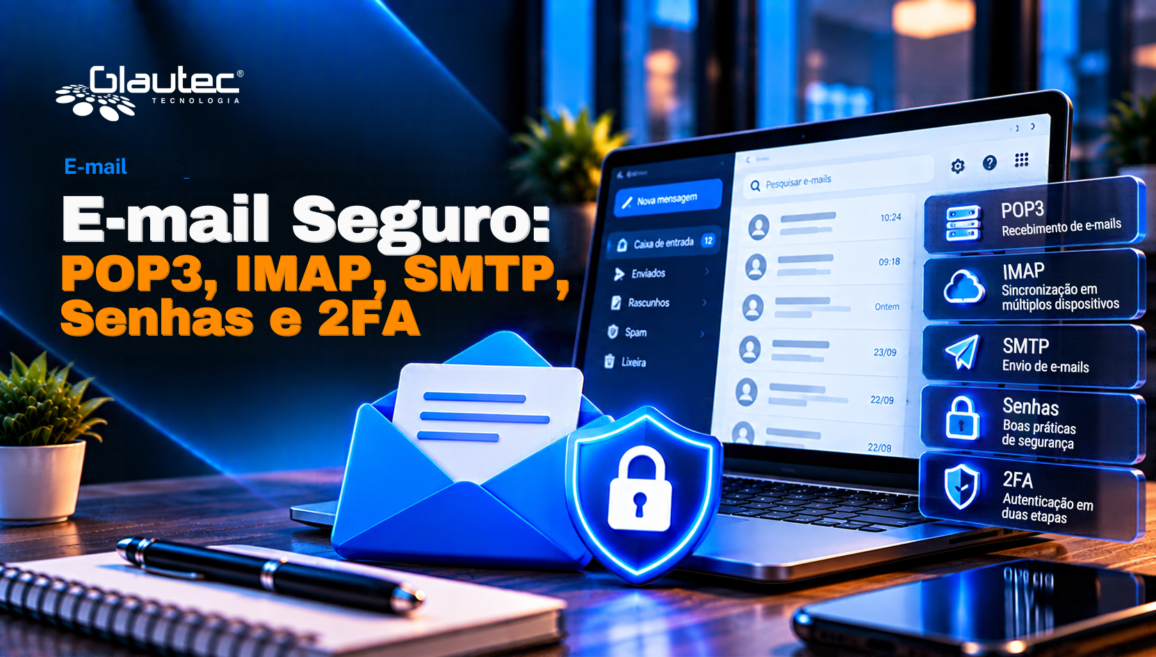 E-mail Seguro: POP3, IMAP, SMTP, Senhas e 2FA